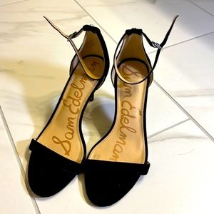 Black Suede Sam Edelman Patti Strap Heels